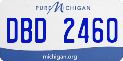 MI license plate DBD2460