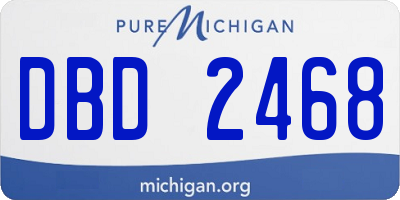 MI license plate DBD2468