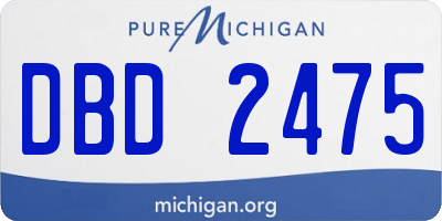 MI license plate DBD2475
