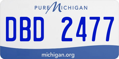 MI license plate DBD2477