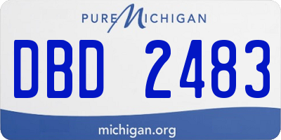 MI license plate DBD2483