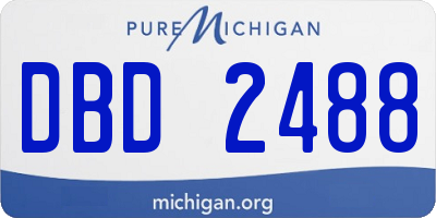 MI license plate DBD2488