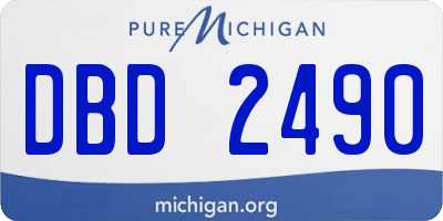 MI license plate DBD2490