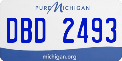 MI license plate DBD2493