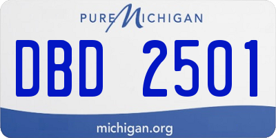 MI license plate DBD2501