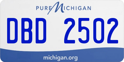 MI license plate DBD2502