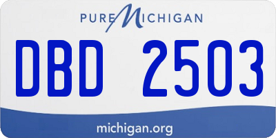 MI license plate DBD2503