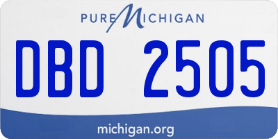 MI license plate DBD2505