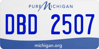 MI license plate DBD2507