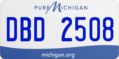 MI license plate DBD2508