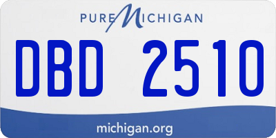 MI license plate DBD2510