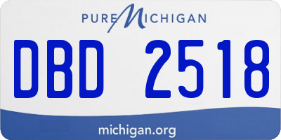 MI license plate DBD2518
