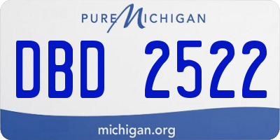 MI license plate DBD2522