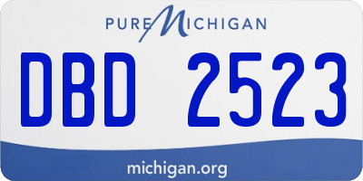 MI license plate DBD2523