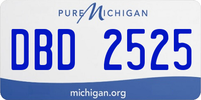 MI license plate DBD2525