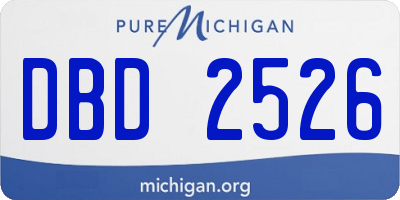 MI license plate DBD2526