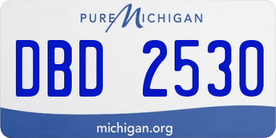 MI license plate DBD2530