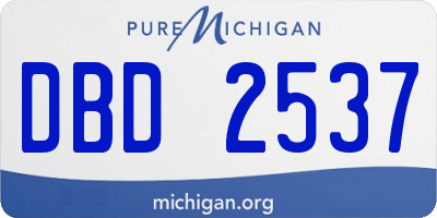 MI license plate DBD2537