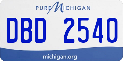 MI license plate DBD2540