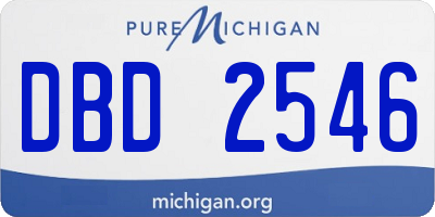 MI license plate DBD2546
