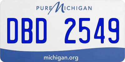 MI license plate DBD2549
