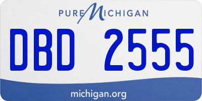 MI license plate DBD2555