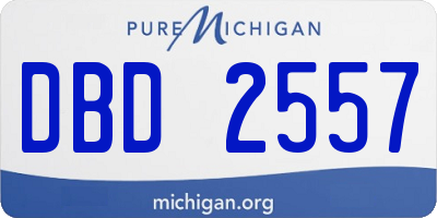 MI license plate DBD2557