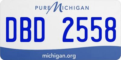 MI license plate DBD2558