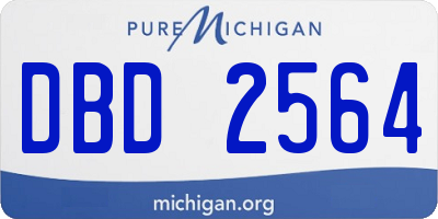 MI license plate DBD2564