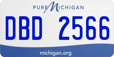 MI license plate DBD2566