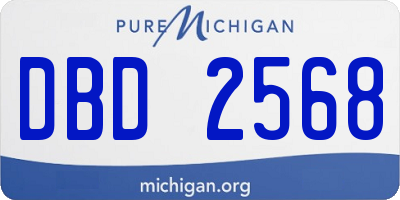 MI license plate DBD2568