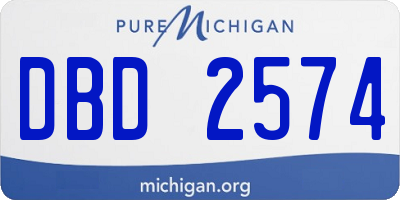 MI license plate DBD2574