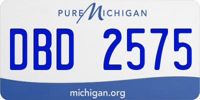 MI license plate DBD2575