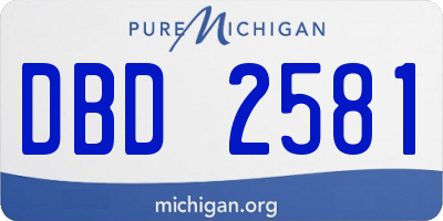 MI license plate DBD2581