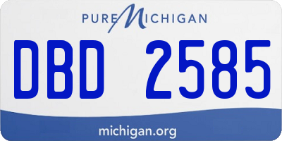 MI license plate DBD2585