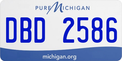 MI license plate DBD2586