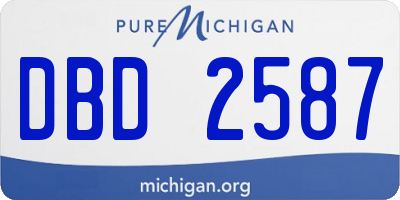 MI license plate DBD2587