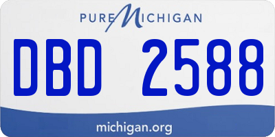 MI license plate DBD2588