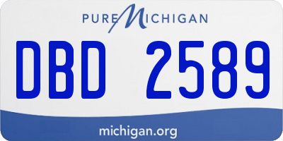 MI license plate DBD2589