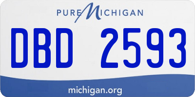 MI license plate DBD2593