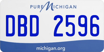 MI license plate DBD2596