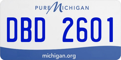 MI license plate DBD2601