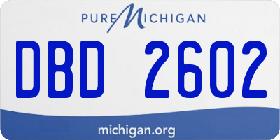 MI license plate DBD2602