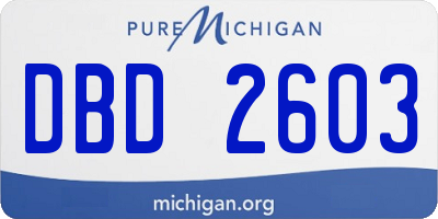MI license plate DBD2603