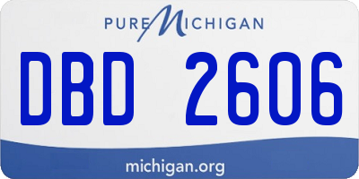 MI license plate DBD2606