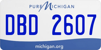 MI license plate DBD2607