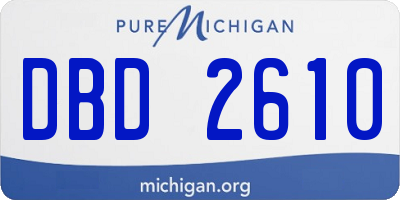 MI license plate DBD2610