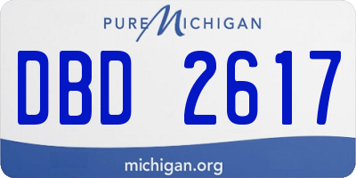 MI license plate DBD2617