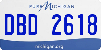 MI license plate DBD2618