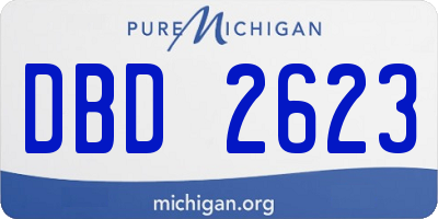 MI license plate DBD2623